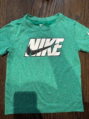 Nike Kids Heather Green Logo Short Sleeve Tee